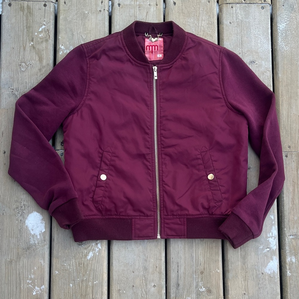 Adam Burgundy Bomber Jacket